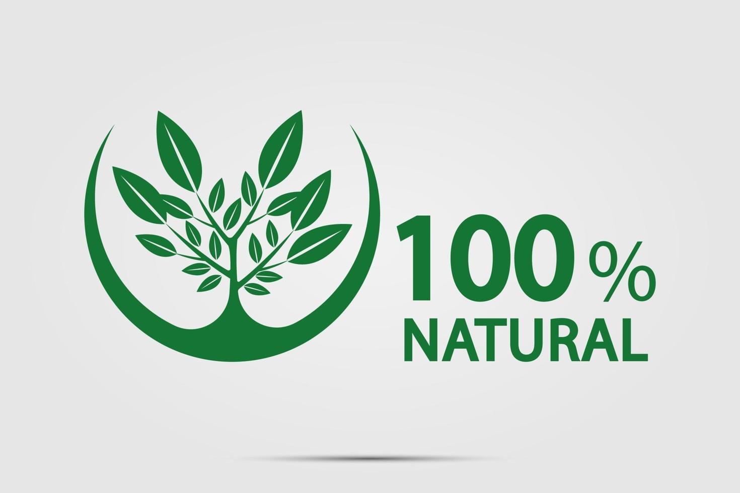 eco green energy concept,100 percent natural label. Vector illustration.