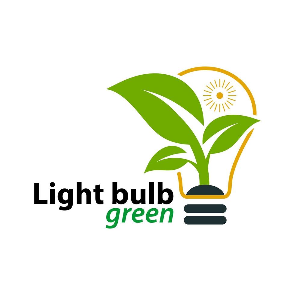 Ecology light bulb green logo icon design templat on White Background,Vector Illustration vector
