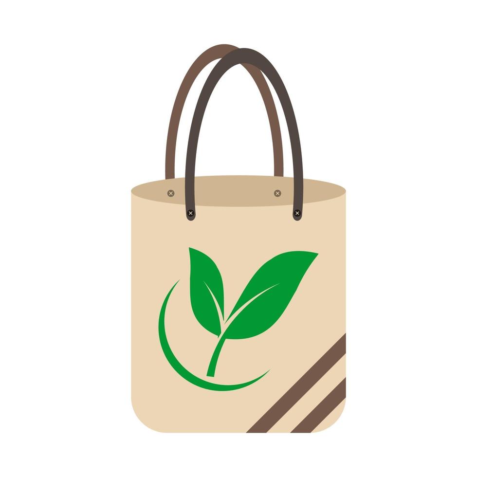 concepto de ecología, bolsa de tela ecológica ideas ilustración vectorial. vector