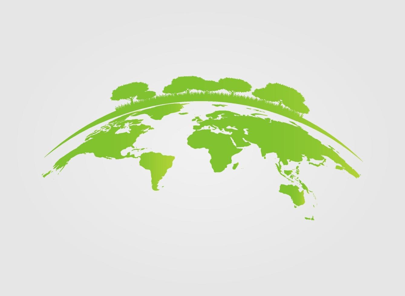 Ecology.Green cities help the world with eco-friendly concept ideas.vector illustration vector