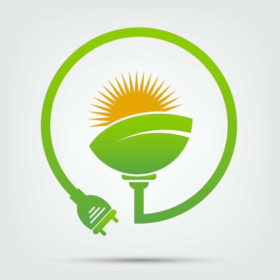 ideas energéticas salvar el mundo concepto enchufe ecología verde vector