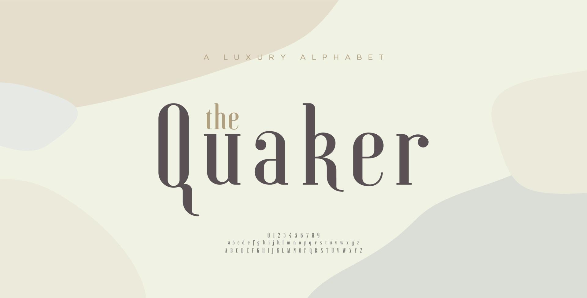Elegant alphabet letters font and number. Classic Lettering Minimal Fashion Designs. Typography fonts uppercase and lowercase. vector