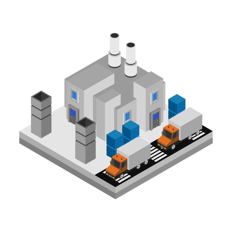 Isometric Industry On Background vector
