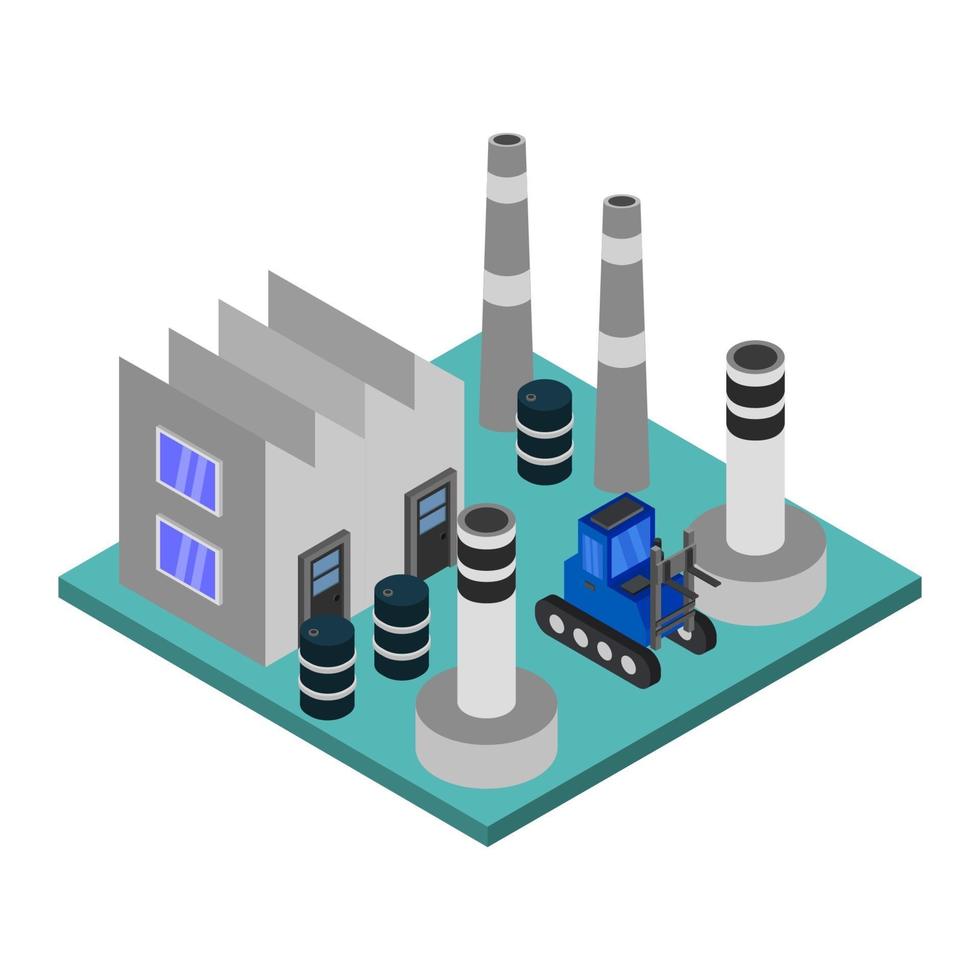 Isometric Industry On Background vector