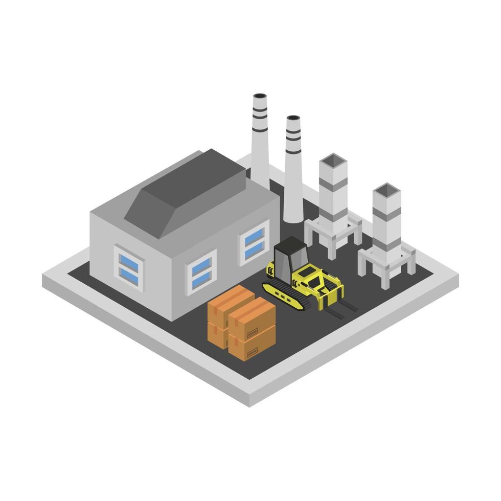 Isometric Industry On Background vector