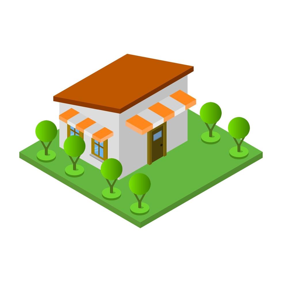 Isometric Shop On Background vector