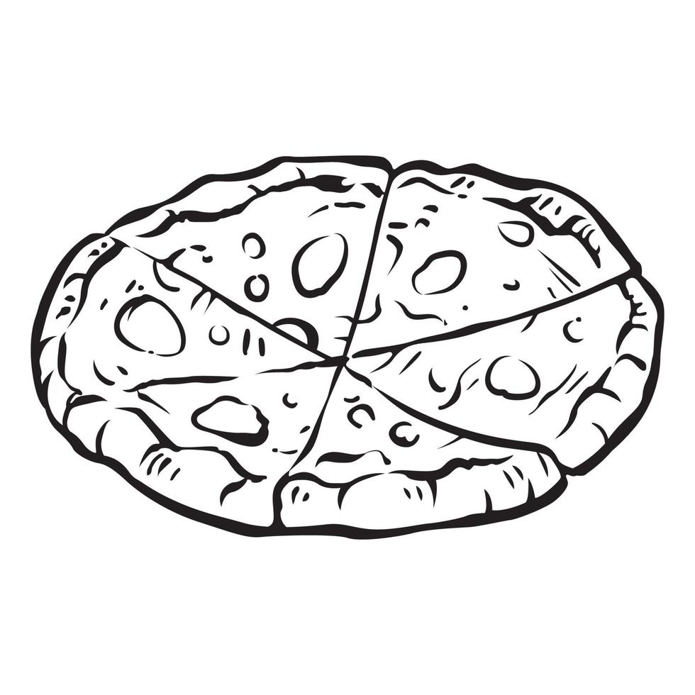 Delicious Round Pizza Abstract Vector Illustration