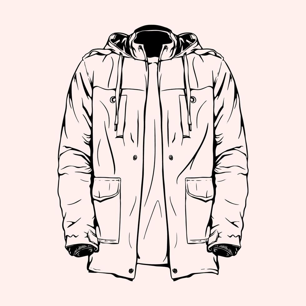 Autumn Coat Hand Drawn Vector Illustration