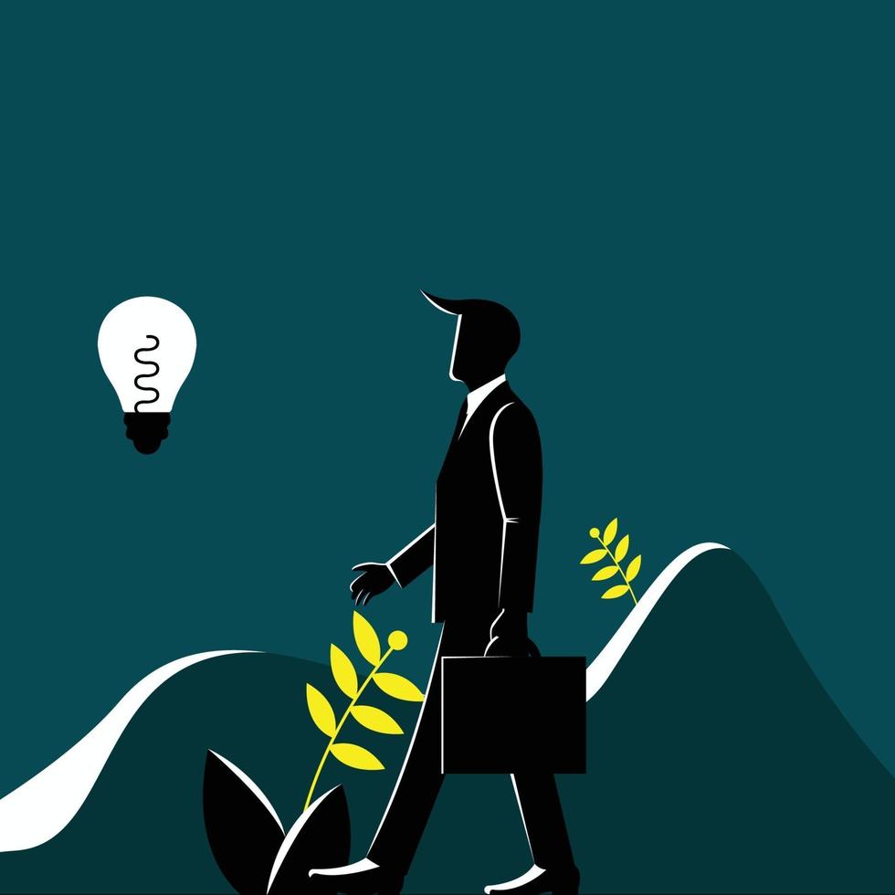 Find Brilliant Idea Flat Vector Illustration