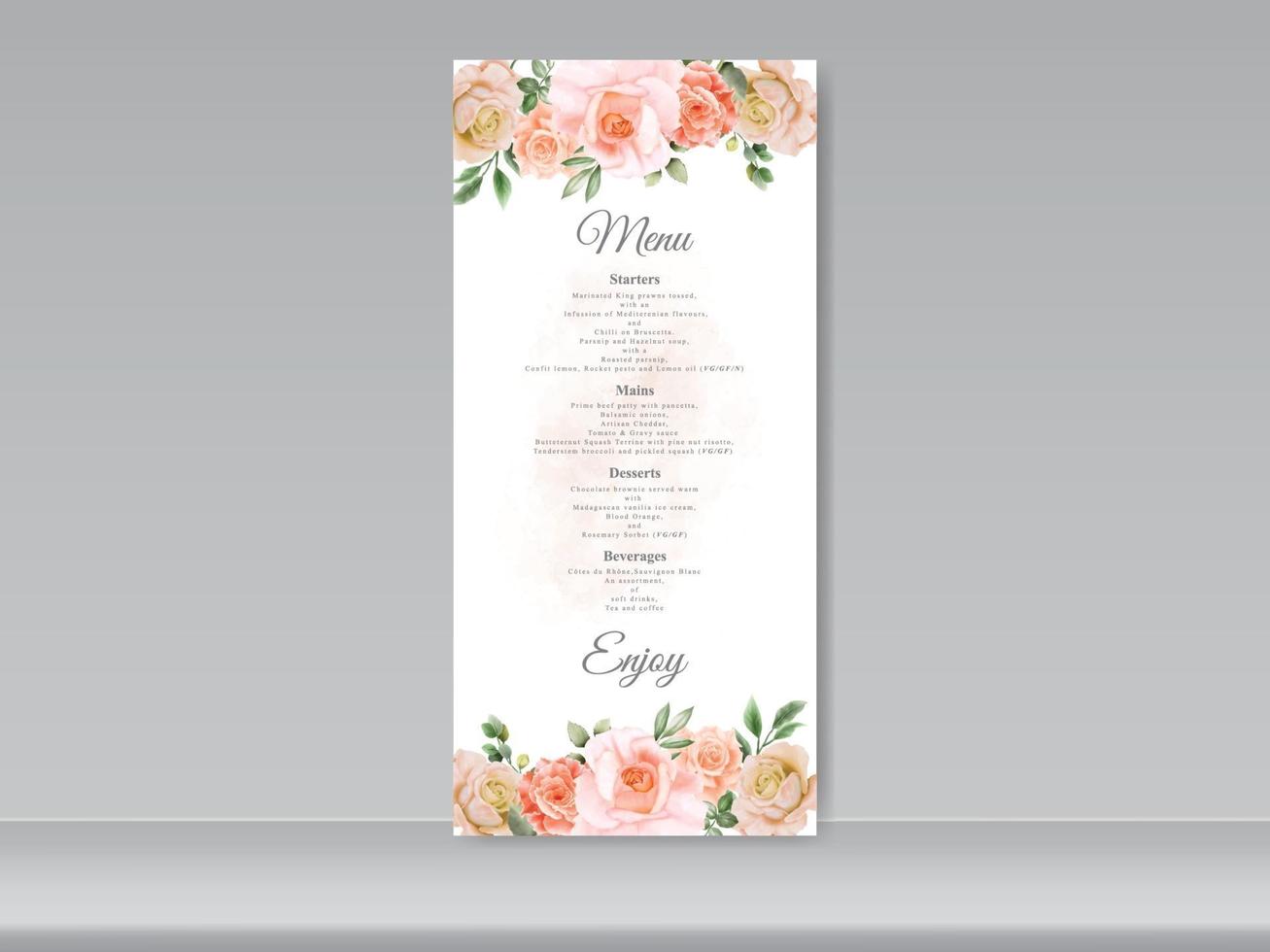 hermoso conjunto de tarjetas de boda diseño de rosas vector