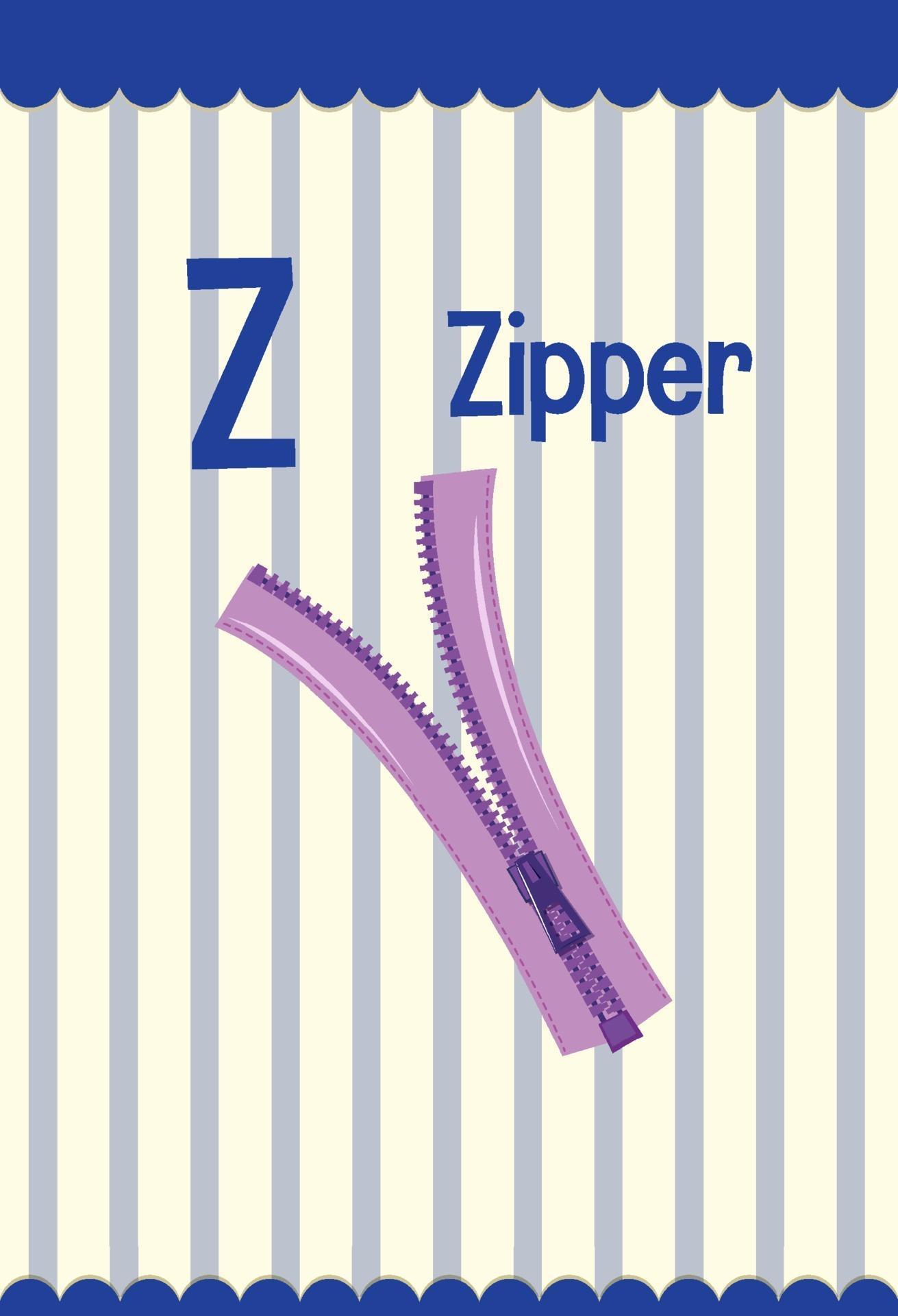Alphabet flashcard with letter Z for Zipper 2371852 Vector Art at Vecteezy