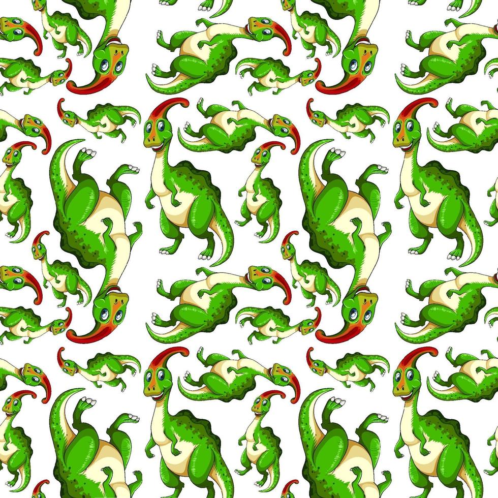 Seamless pattern with fantasy dinosaurs cartoon vector