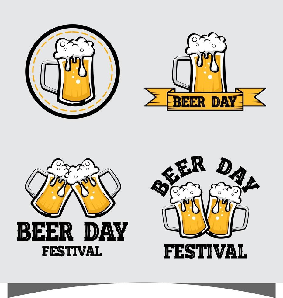 set of beer festival icons vector