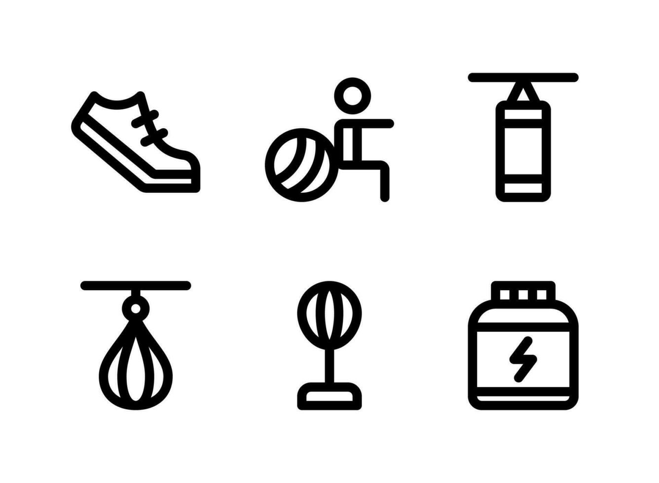 Simple Set of Fitness Related Vector Line Icons