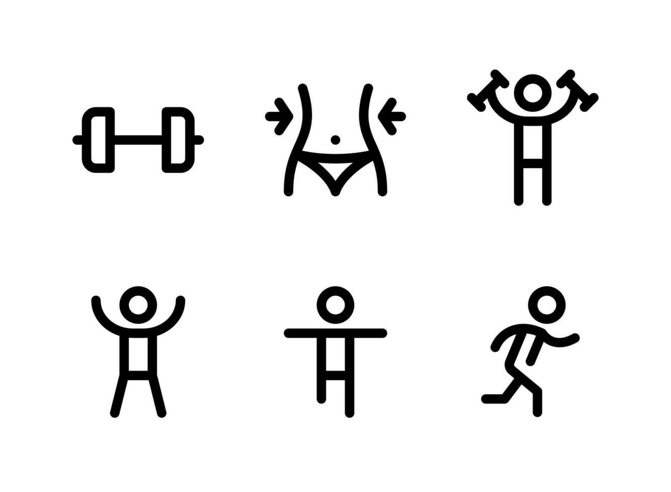 Simple Set of Fitness Related Vector Line Icons