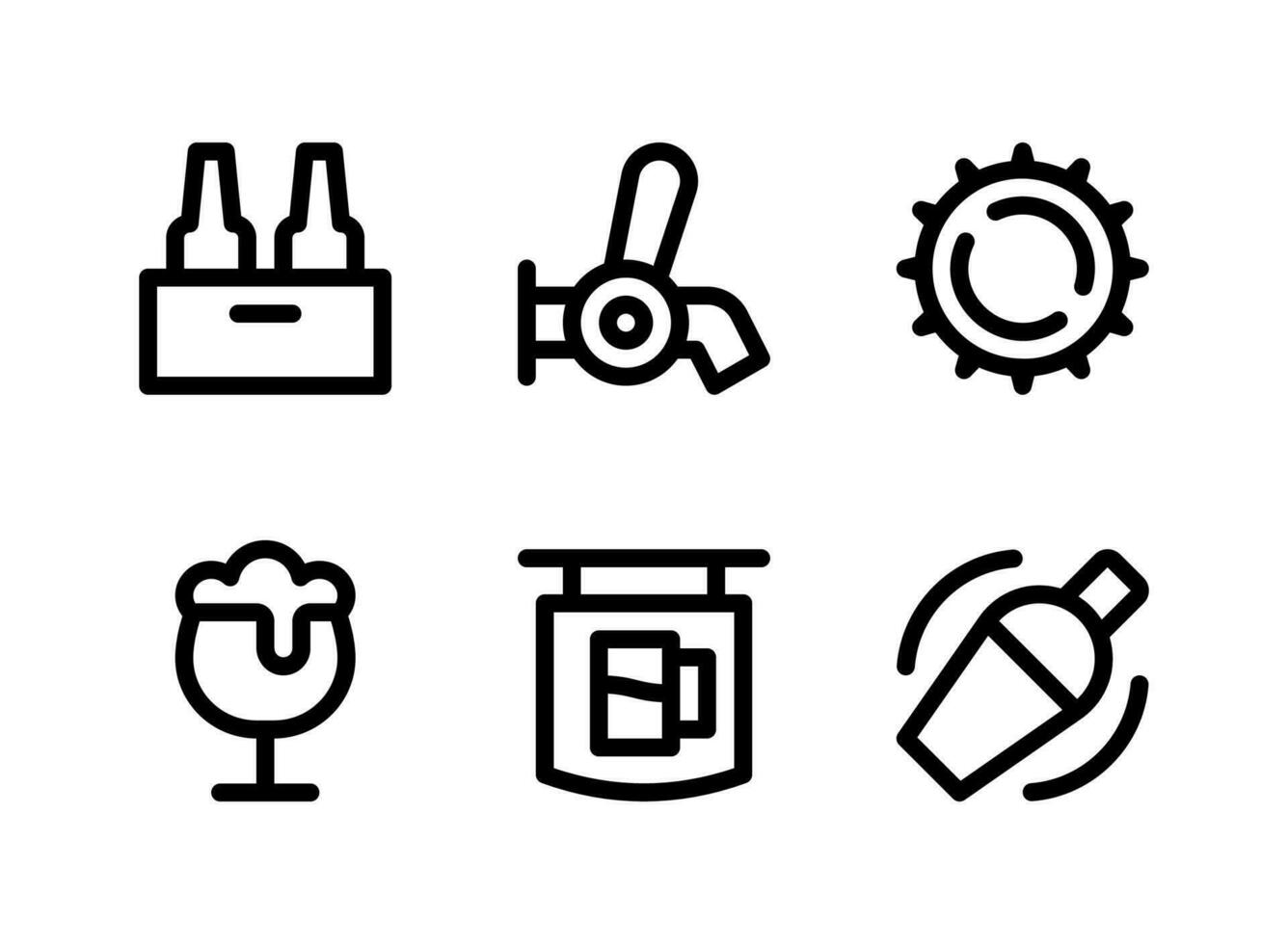 Simple Set of Beer Related Vector Line Icons