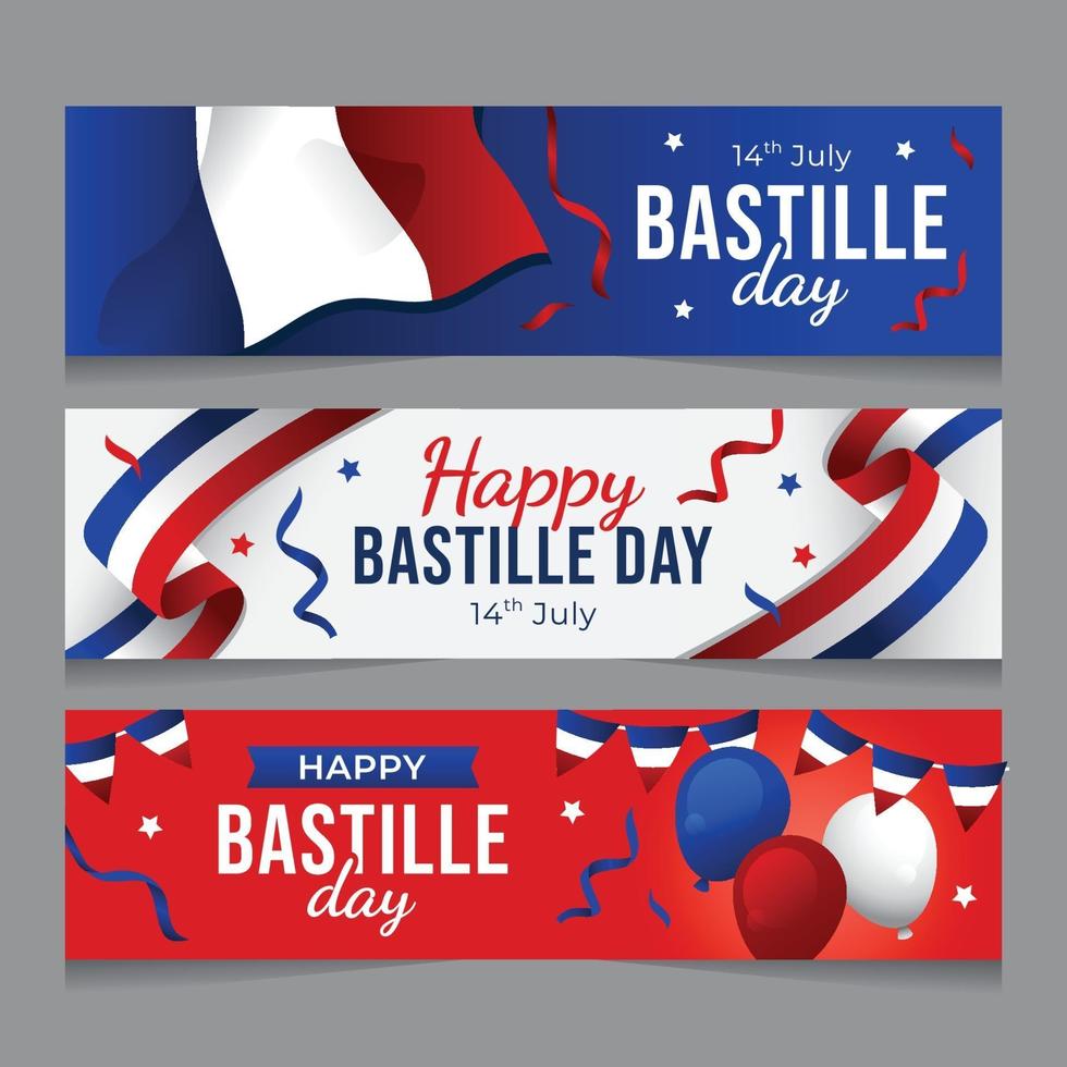 14th July Basttile Day Banner vector