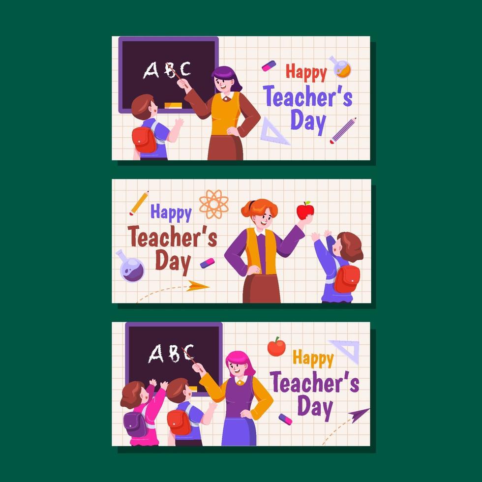 Teacher's Day Banner Collection vector