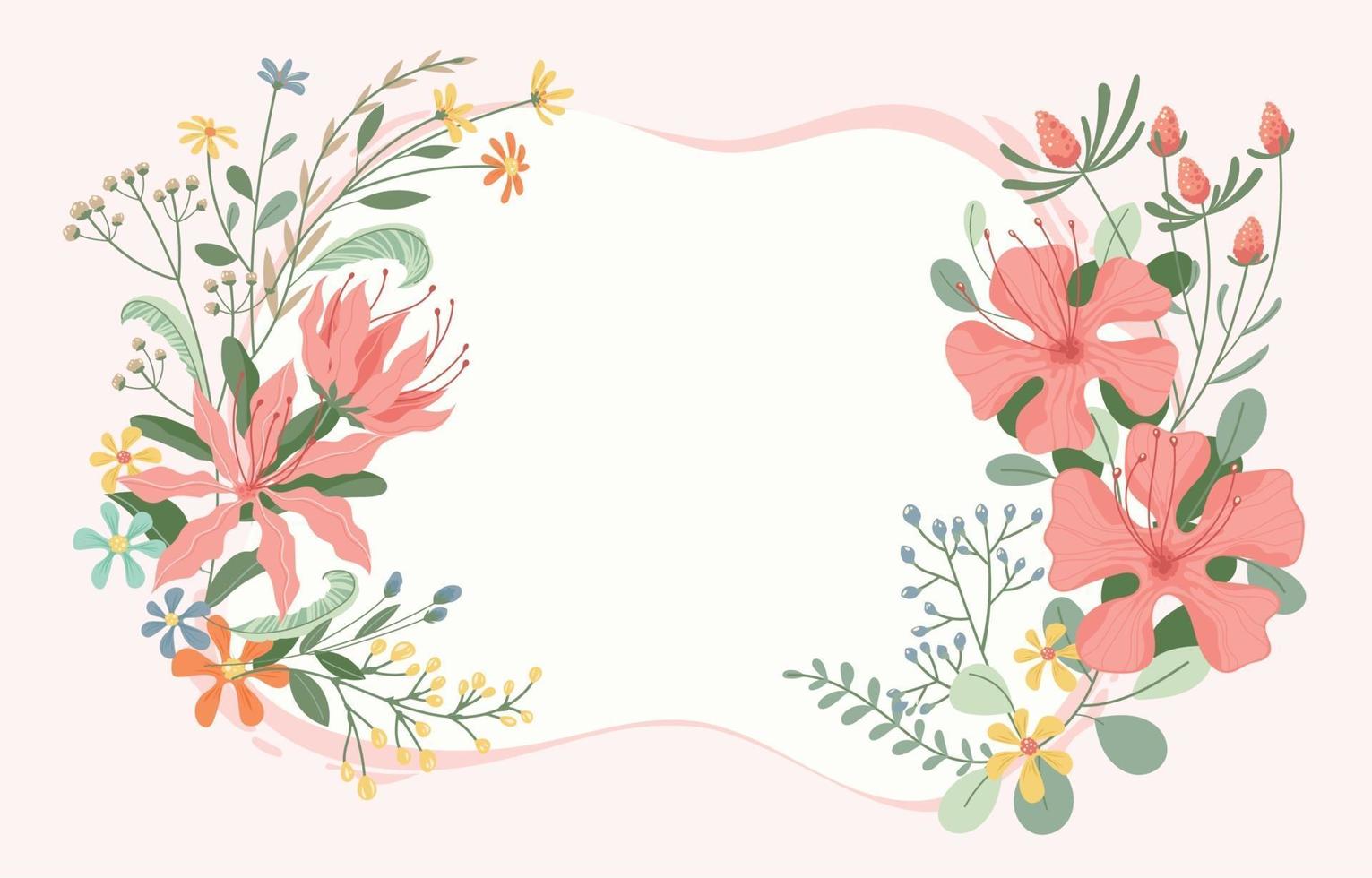 Beautiful Flower Frame Background vector