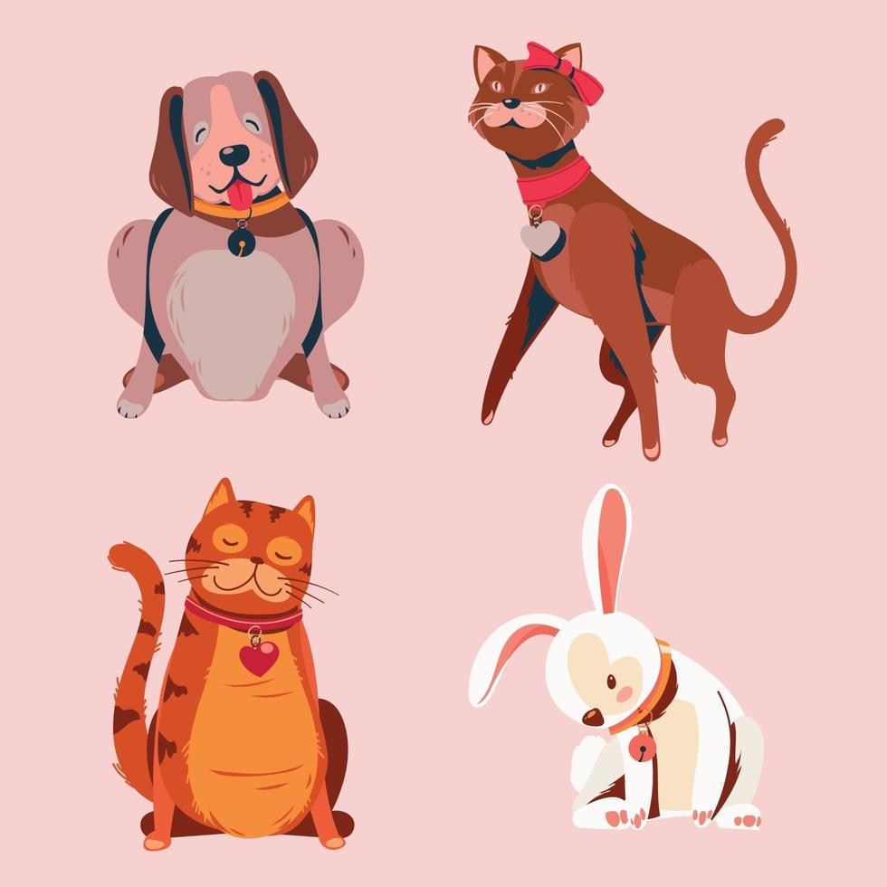 Set of Cute Pet Collection vector