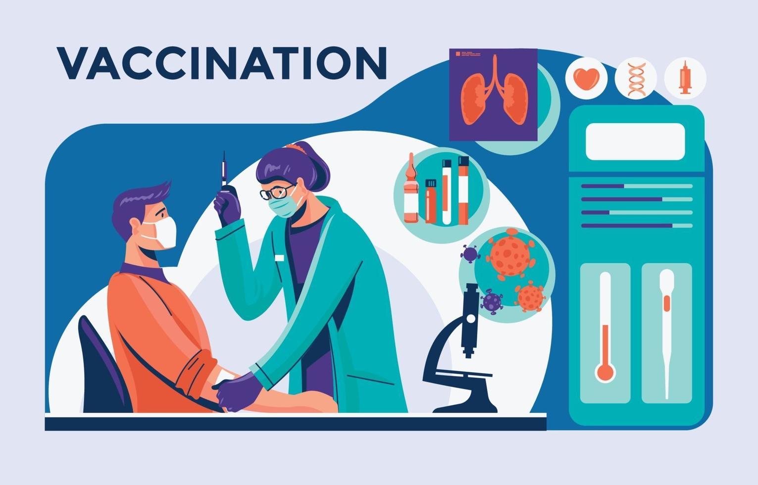 elemento infográfico para la colección de vacunación. vector