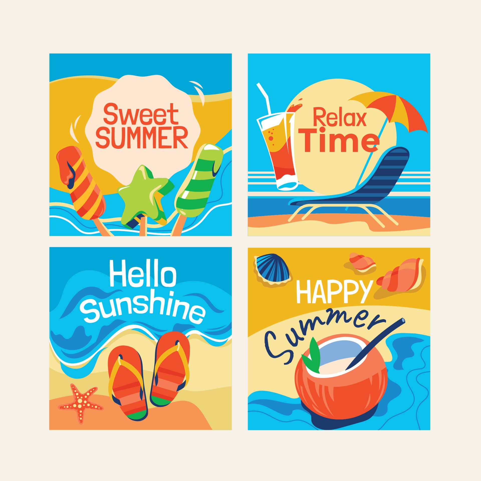 set-of-summer-greeting-cards-2372063-vector-art-at-vecteezy