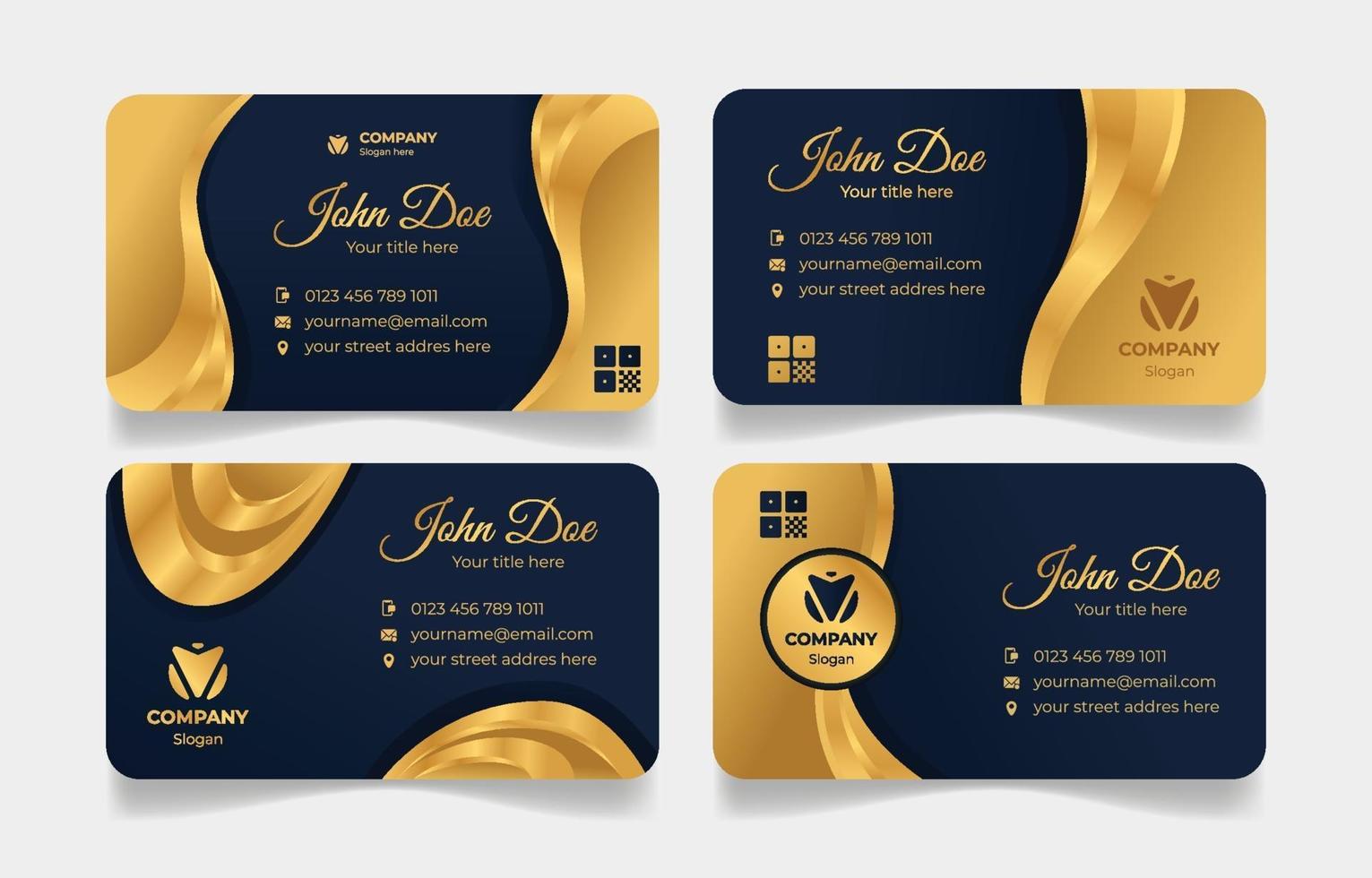 Elegant Gold Business Card Template vector