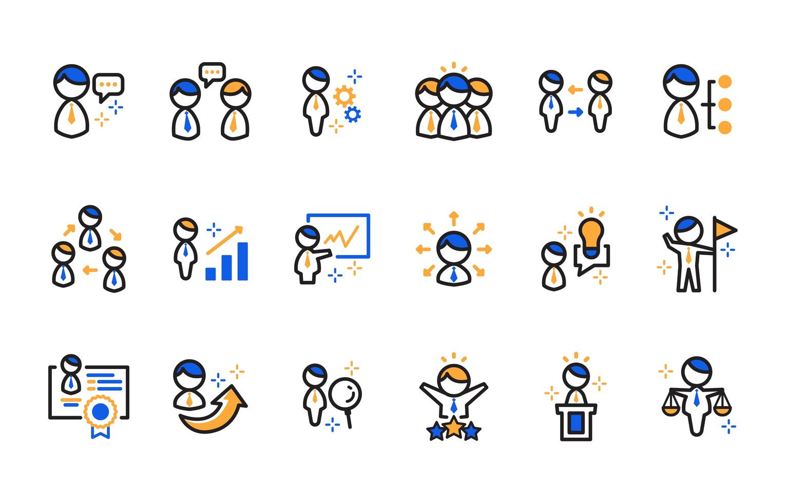 conjunto de icono de gente de negocios vector