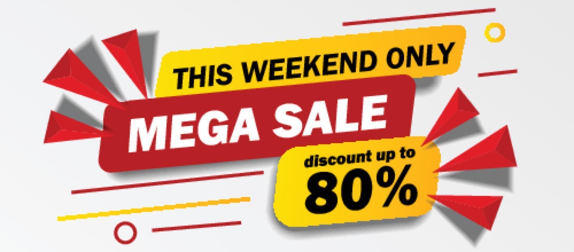 super big mega sale banner poster promotion vector