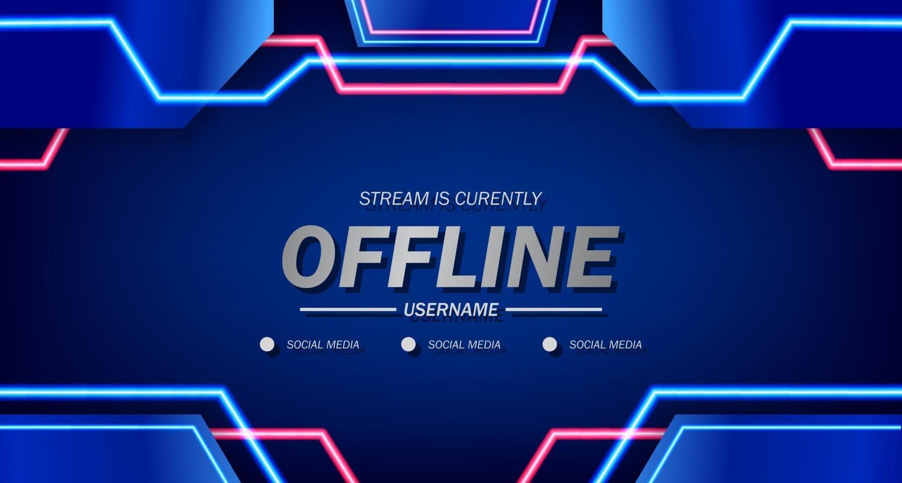 offline for gaming or live streaming with liquid pop poster banner background vector