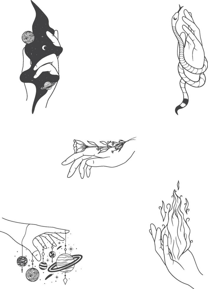 Hand Drawn Witch Hand Vector