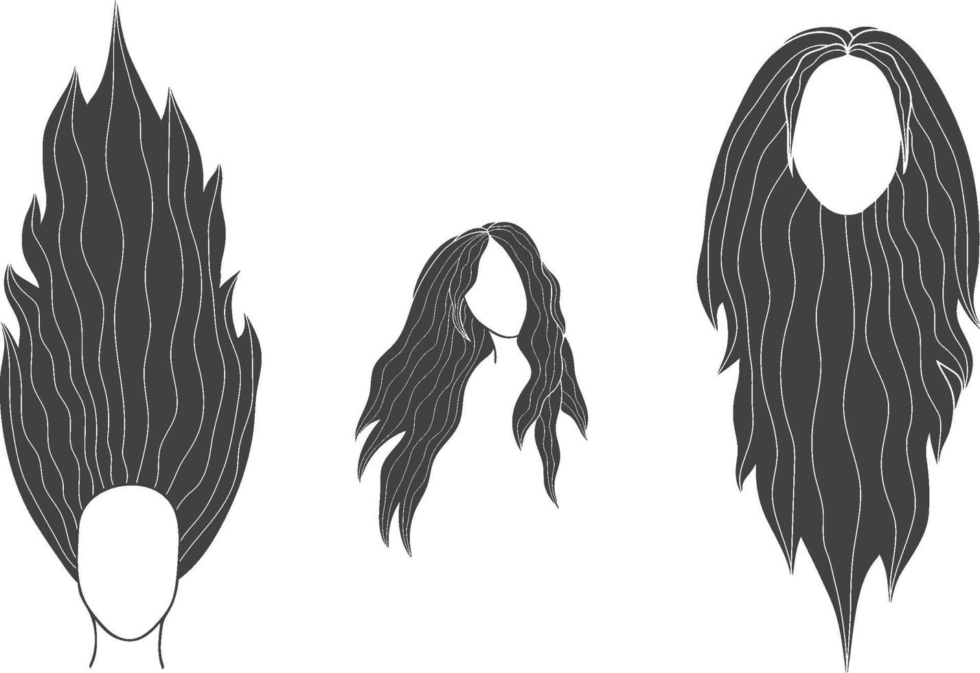 Hand Drawn Hair Style Vector