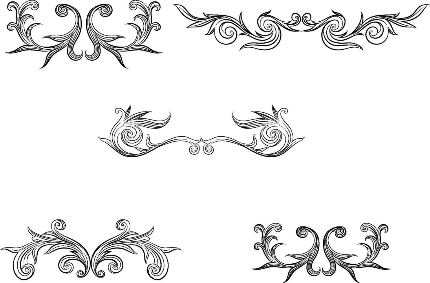 Calligraphic Frame Set vector