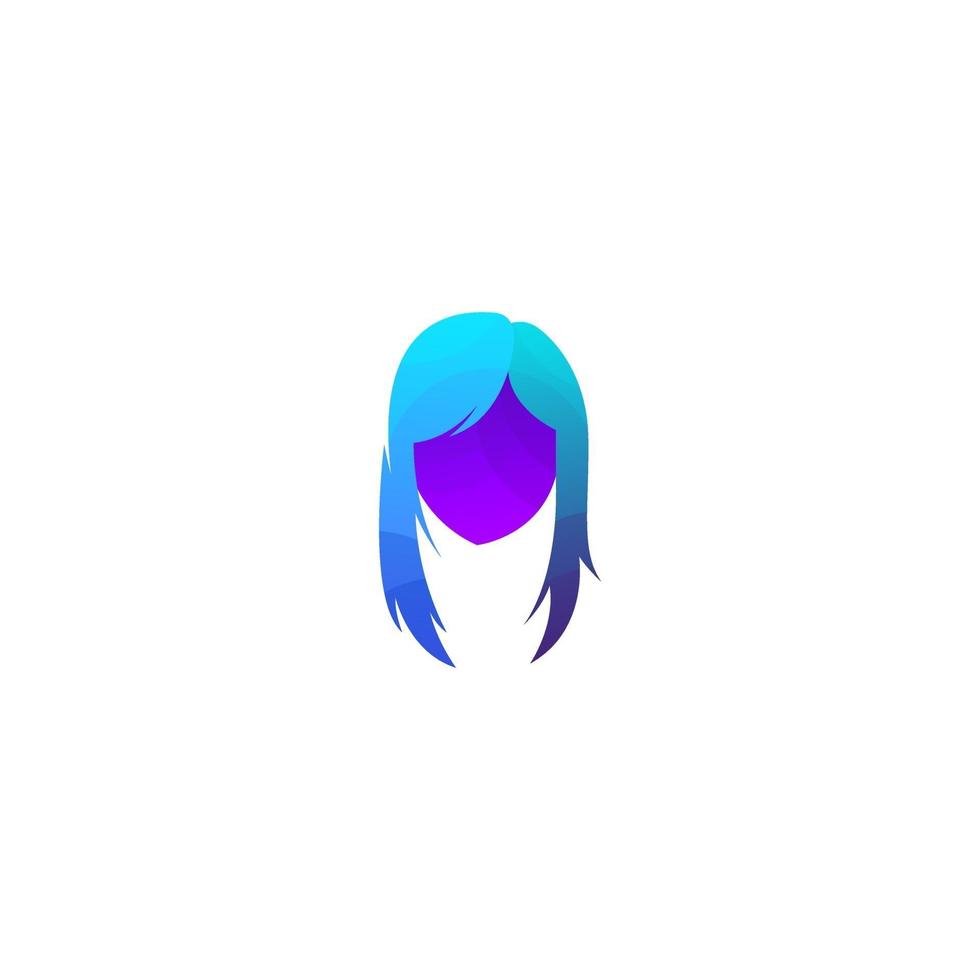 colorful woman face gradient style logo illustration vector