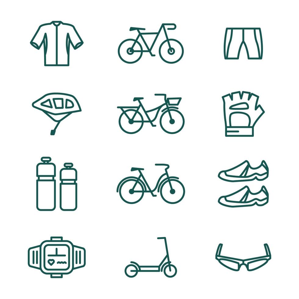 colección de iconos de ciclismo vector