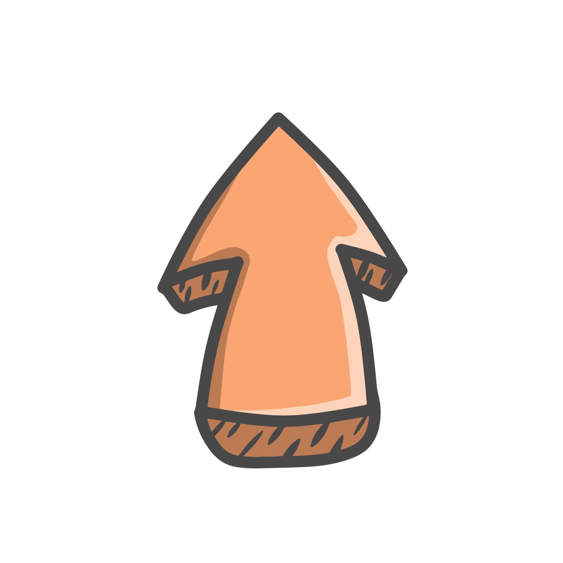 Cute Arrow Character Mascot Flat Cartoon Emoticon Vector Design