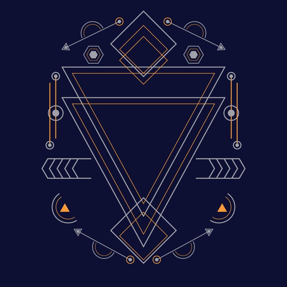 Abstract sacred geometry hand drawn vector illustration ornament