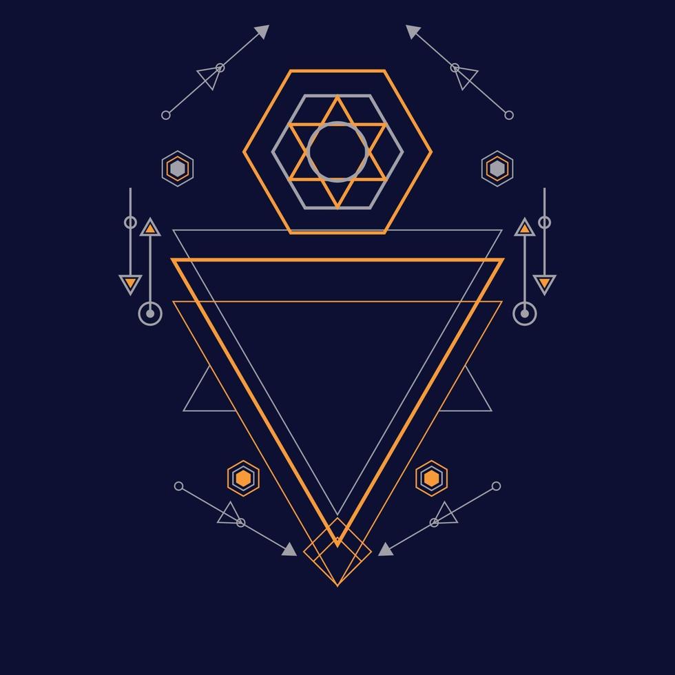 Abstract sacred geometry hand drawn vector illustration ornament