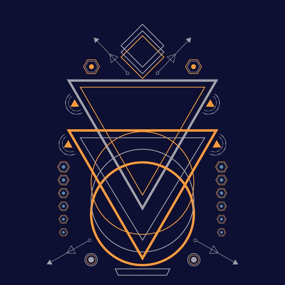 Abstract sacred geometry hand drawn vector illustration ornament