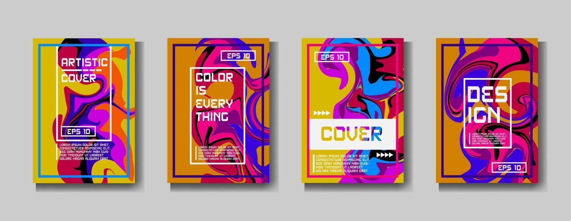 Design template cover, poster, brochure set. Retro style. A4 format. EPS 10 vector