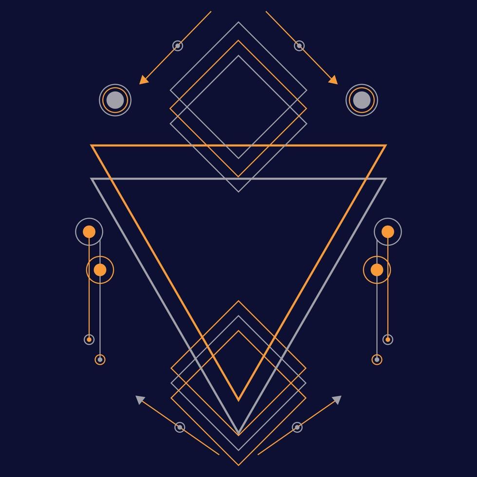 Abstract sacred geometry hand drawn vector illustration ornament