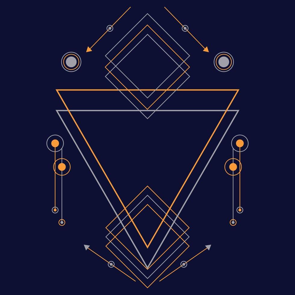 adorno de ilustración de vector dibujado a mano de geometría sagrada abstracta