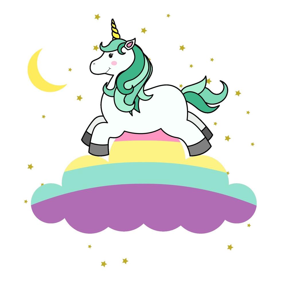 Lindo Unicornio De Dibujos Animados En La Nube Y El Arco Iris Para Imprimir Camiseta O Pegatina Fondo De Papel Tapiz E Ilustracion De Dibujo A Mano Para Ninos Vector En Lindo Unicornio De Dibujos Animados En La Nube Y El Arco Iris Para Imprimir Camiseta O Pegatina Fondo De Papel Tapiz E Ilustracion De Dibujo A Mano Para Ninos Vector En