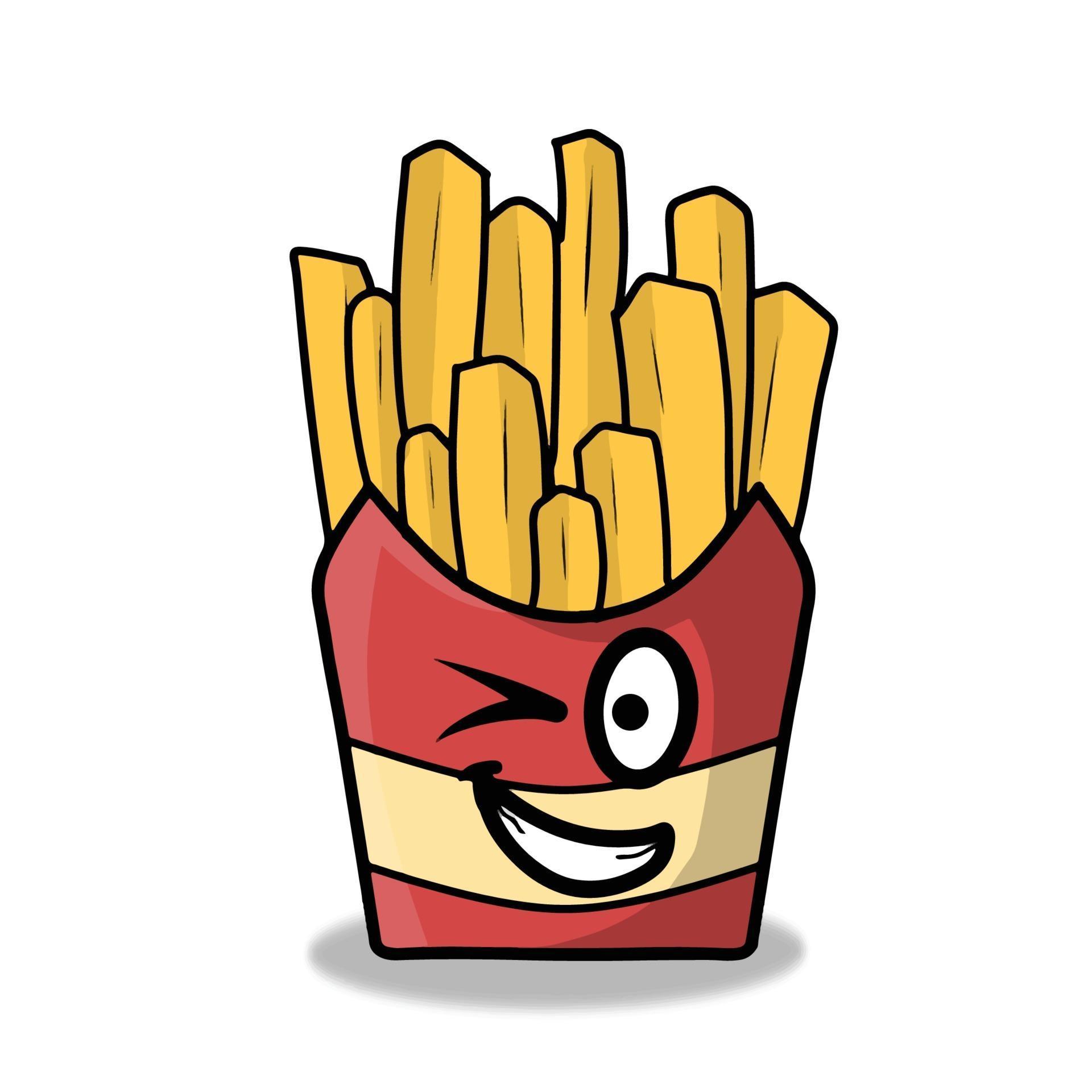 Ilustración de diseño de plantilla de vector de personaje de papas fritas lindo 2372825 Vector