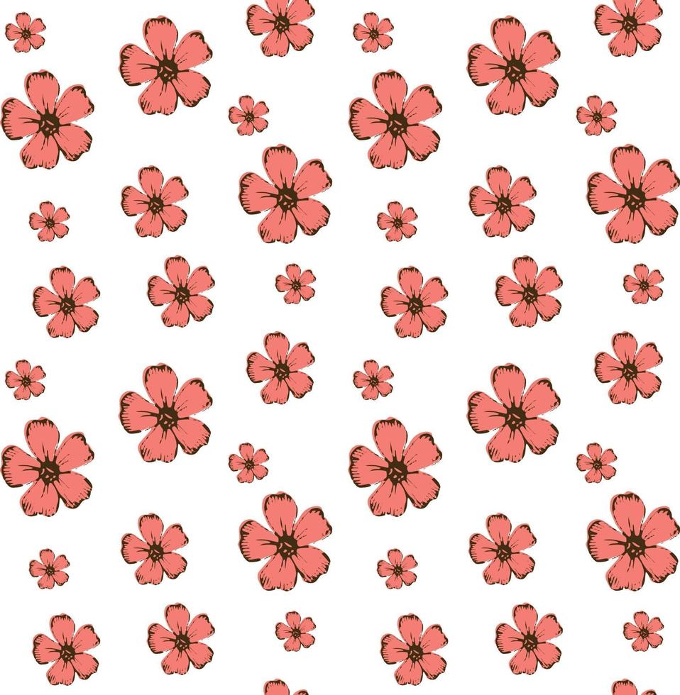 Floral seamless pattern in hand drawn style. vector illustration for romantic design