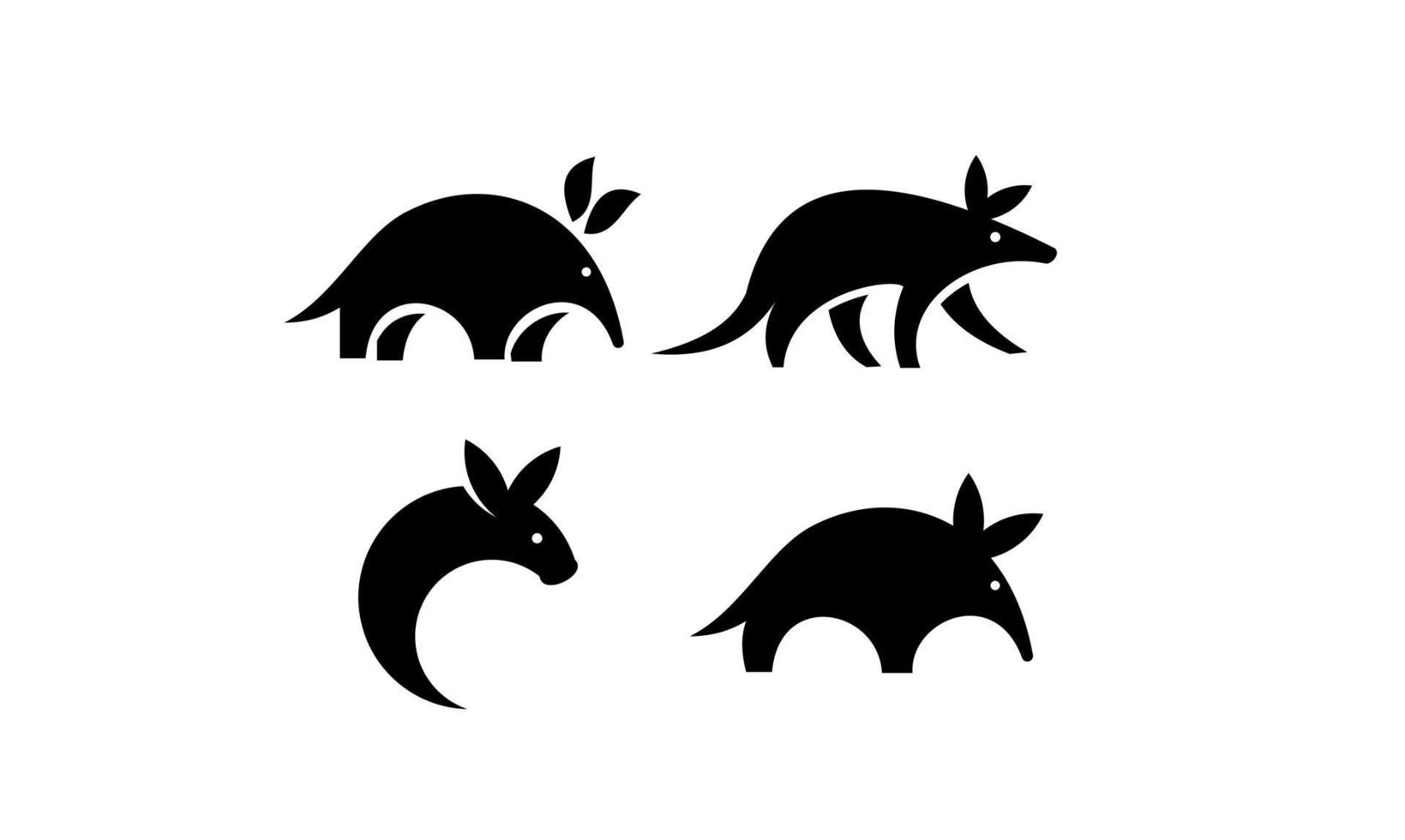 minimal aardvark black vector logo design