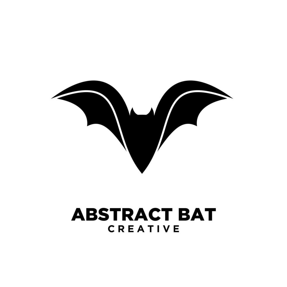 Plantilla de ilustración de vector de diseños de icono de logotipo negro murciélago abstracto