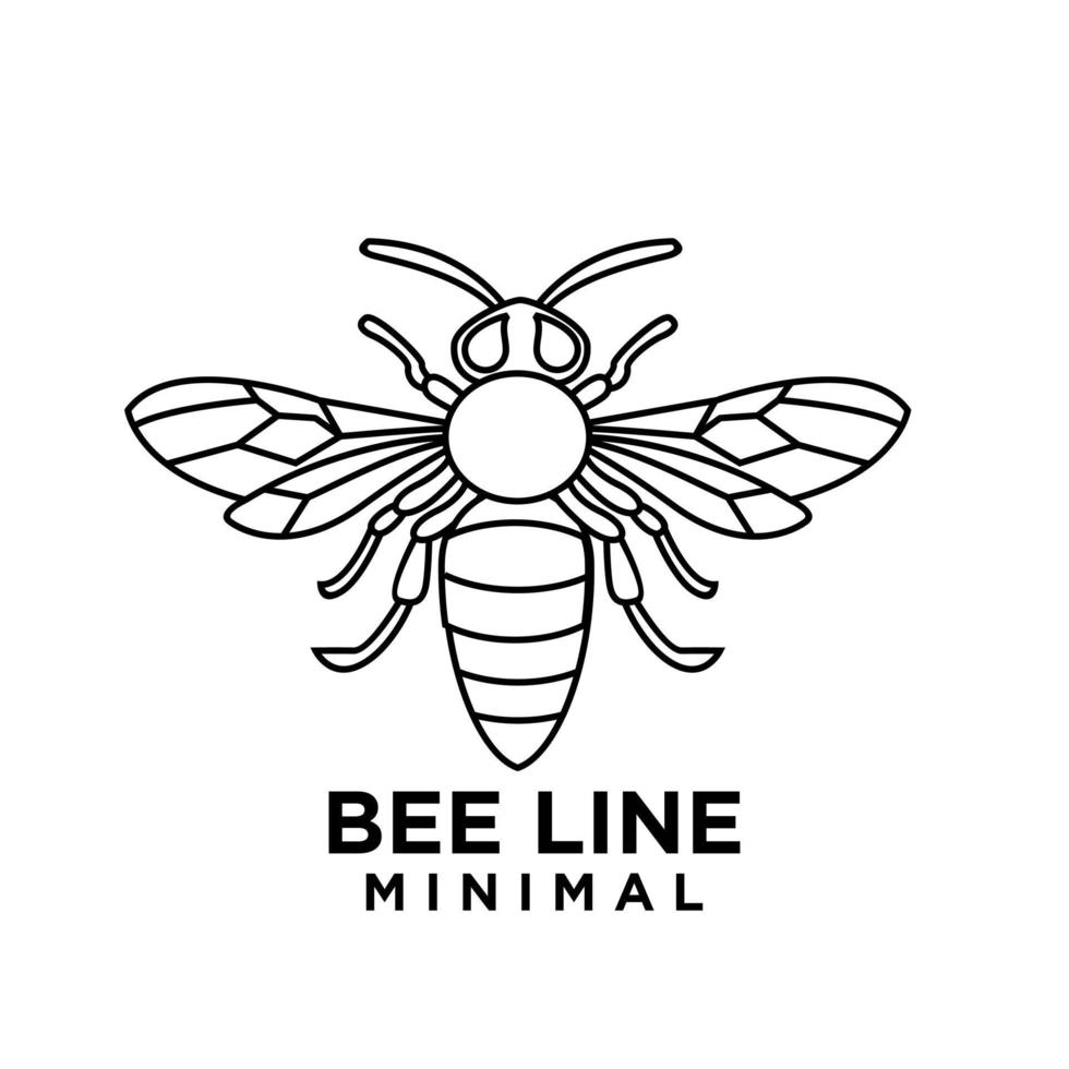 premium big hornet bee line vintage vector icon logo template design