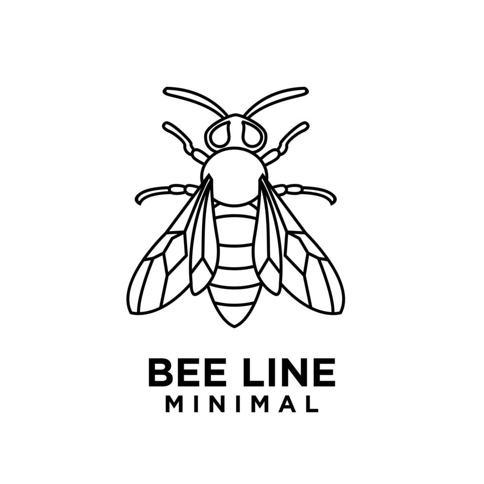 Premium big hornet abeja línea vintage vector icono logo diseño de plantilla