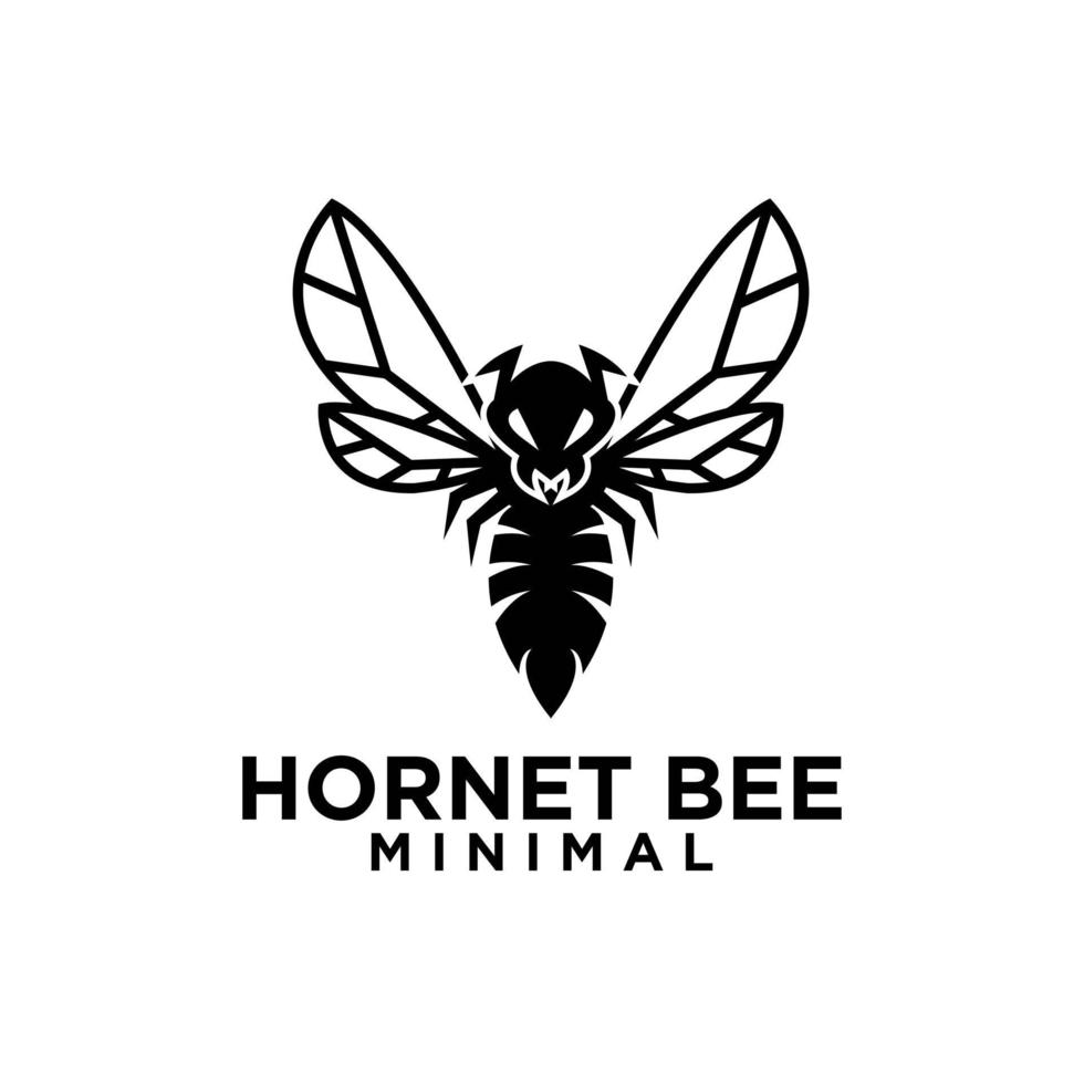 Premium big hornet abeja línea vintage vector icono logo diseño de plantilla